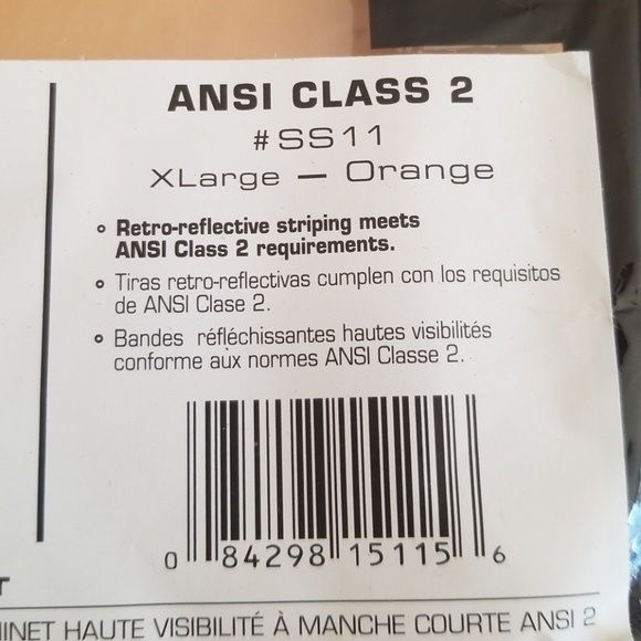 ⛑️CLC HI-VIZ ANSI 2 SHORT SLEEVE ORANGE T-SHIRT - Picture 7 of 8